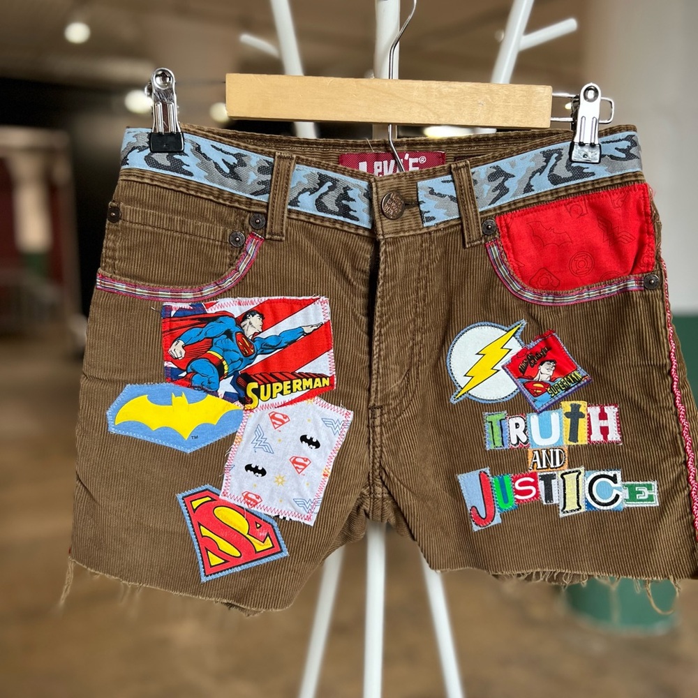 Justice League Upcycled Custom Patchwork Collage … - image 1